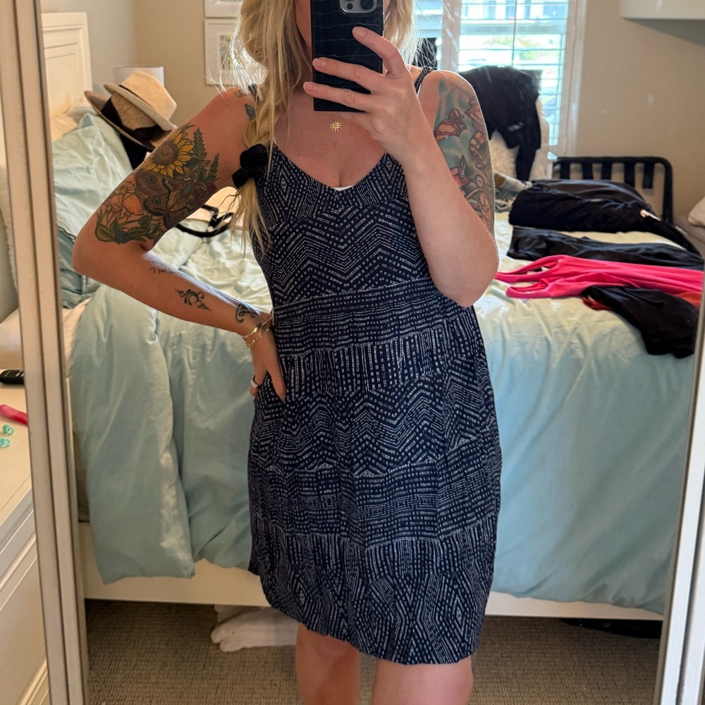 RVCA | Nolan Navy Blue Print Dress - Picture 12 of 12